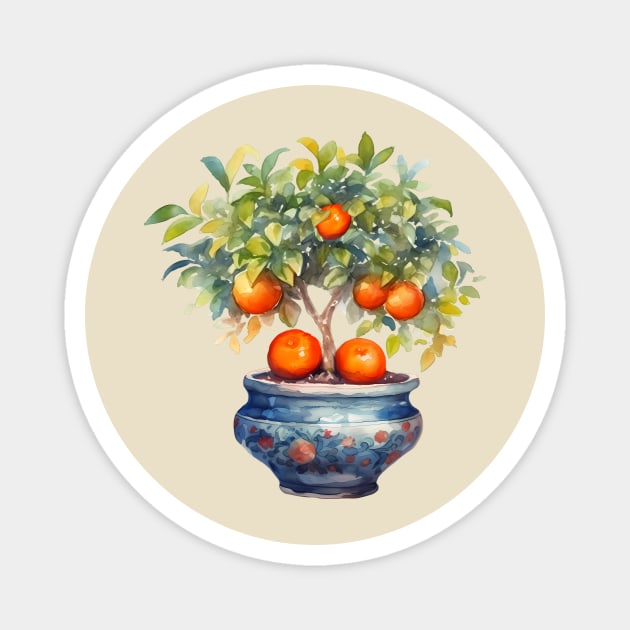 Little Orange Tree Magnet by Katia Galante Art